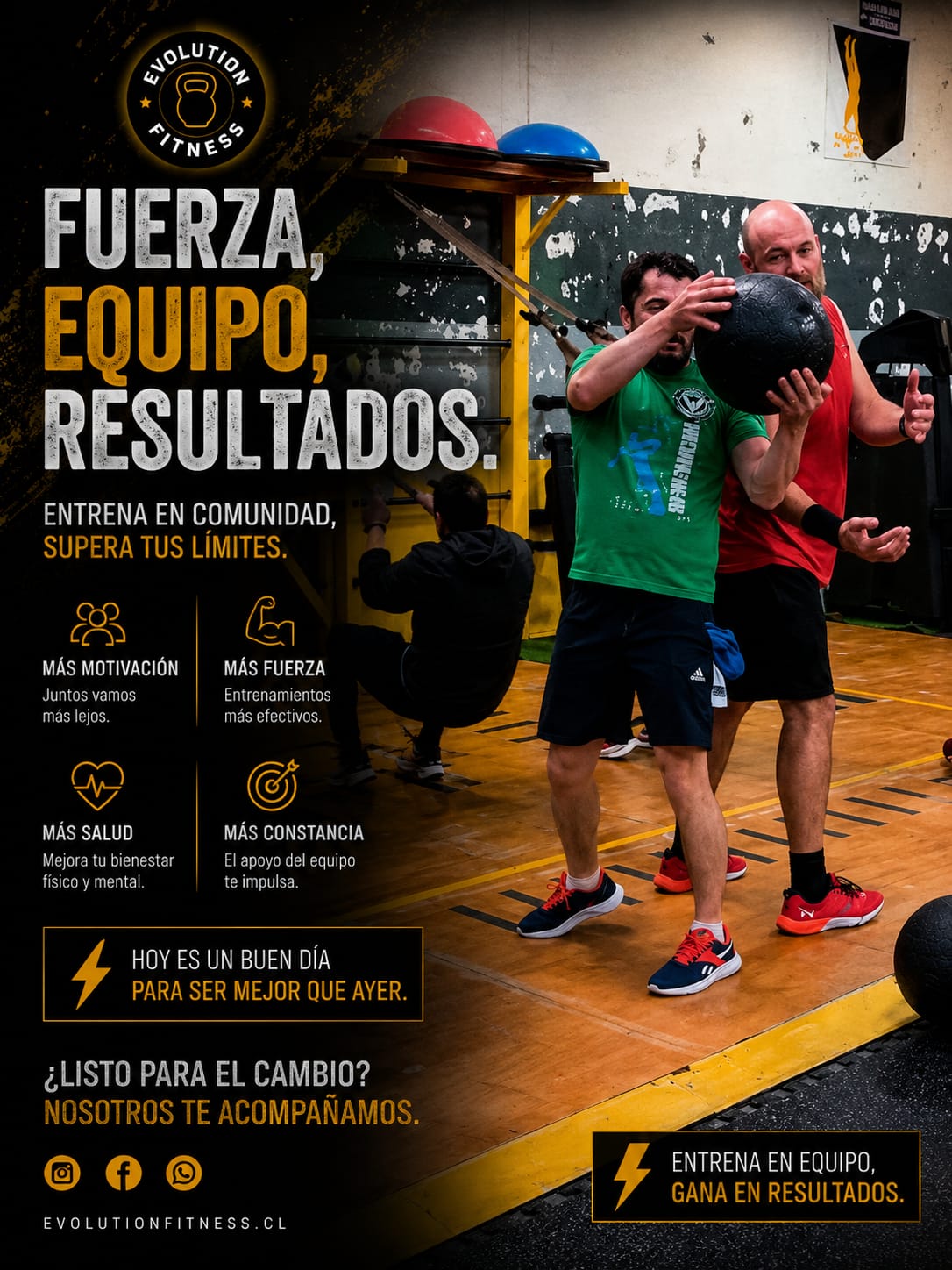 Entrenamiento en equipo en Evolution Fitness