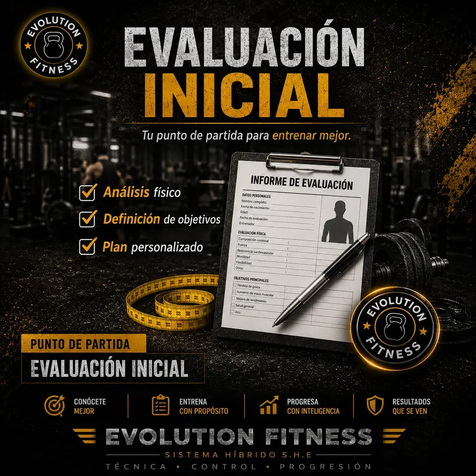 Pieza educativa sobre evaluación inicial en Evolution Fitness